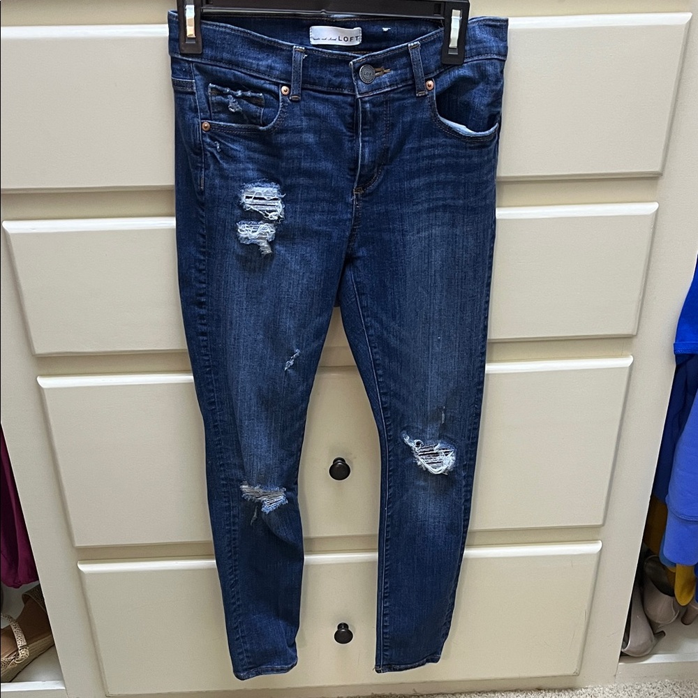 Wildfox Dark Blue Distressed Skinny Jeans